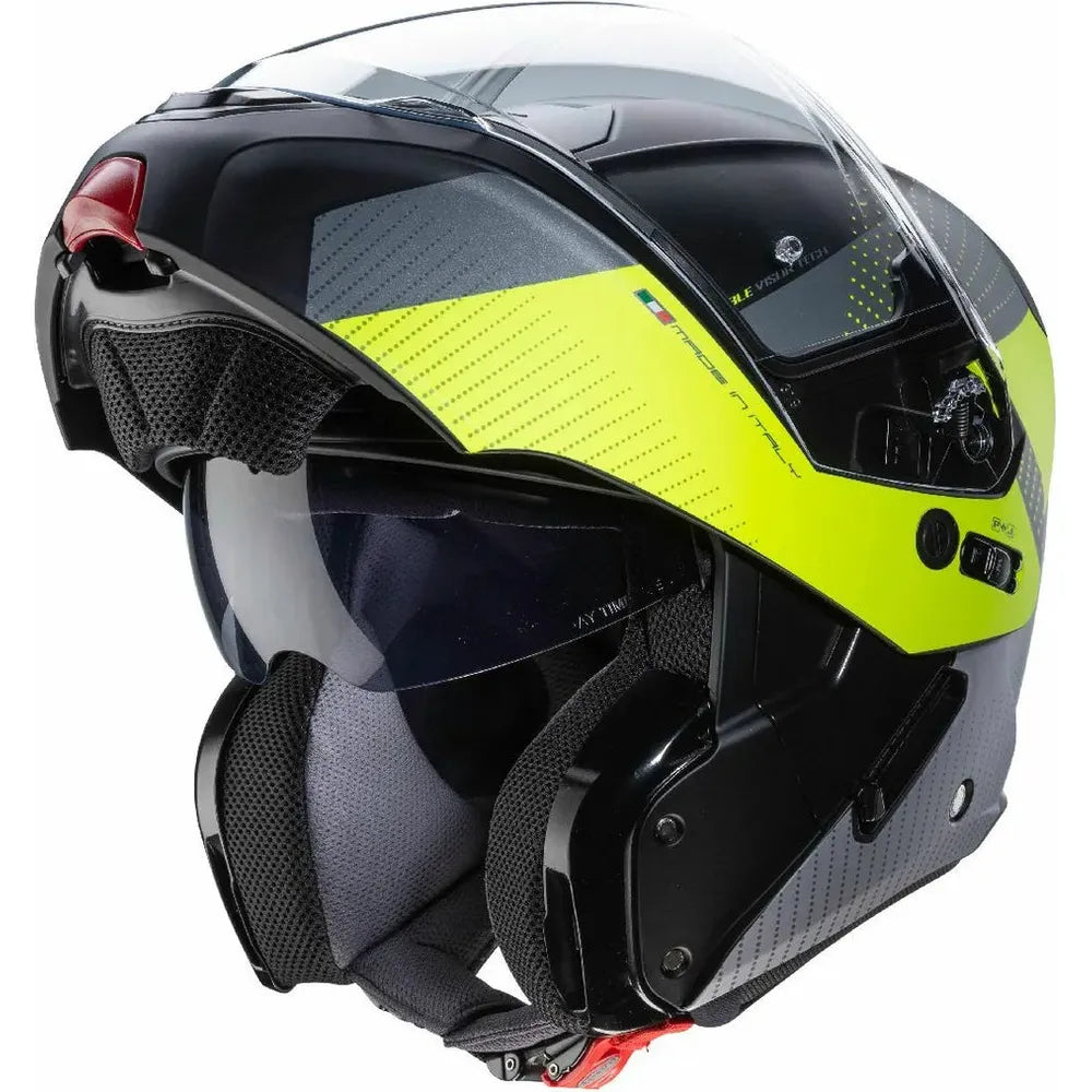 Caberg Horus Scout Flip-Up Helmet Matt Black / Yellow  - FREE UK Shipping, FREE 365 Day Returns | Moto Central