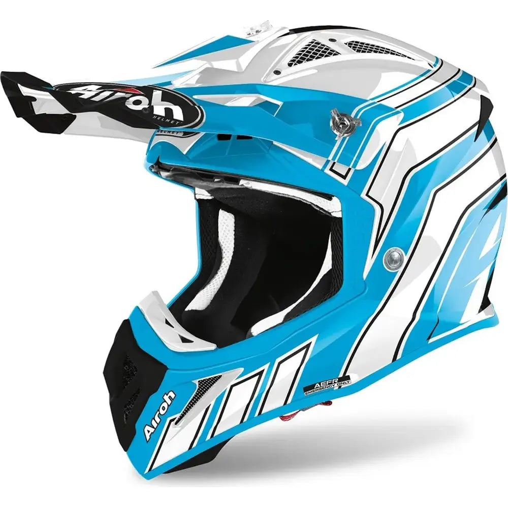 Airoh Aviator Ace Art Motocross Helmet Gloss Azure