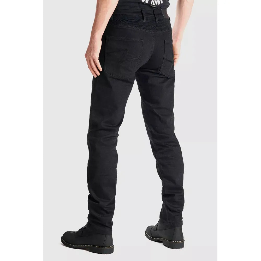 Pando Moto Karl Cor 02 Slim Fit Denim Jeans Black - FREE UK Shipping, FREE 365 Day Returns | Moto Central