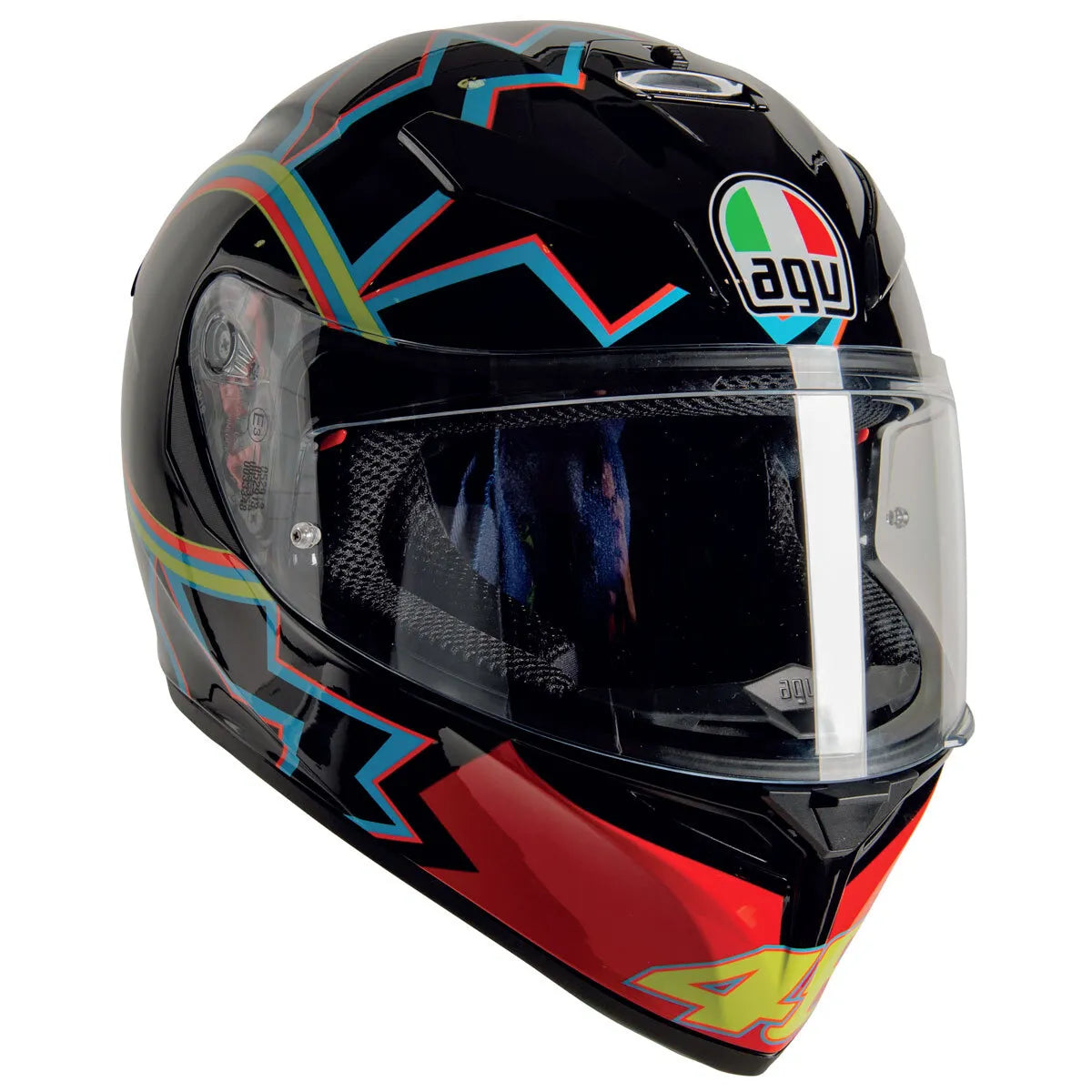 AGV K3 SV S VR46 Full Face Helmet Black / Red - FREE UK Shipping, FREE 365 Day Returns | Moto Central