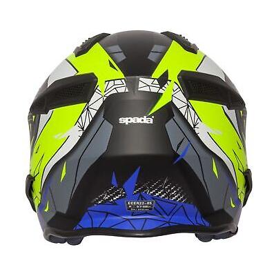 Spada Storm Open Face Helmet Matt Black / Blue / Fluo Yellow - FREE UK Shipping, FREE 365 Day Returns | Moto Central