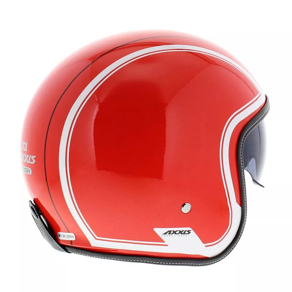 Axxis Hornet SV Royal A5 Open Face Helmet Gloss Pearl Red - FREE UK Shipping, FREE 365 Day Returns | Moto Central