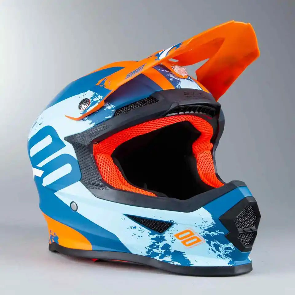 Shot Furious MX Helmet Shadow Blue / Matt Orange