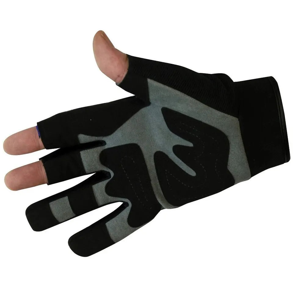 BikeTek Open-Finger Mechanics Gloves Blue  - FREE UK Shipping, FREE 365 Day Returns | Moto Central