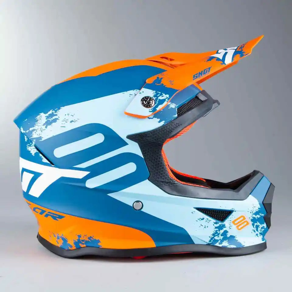 Shot Furious MX Helmet Shadow Blue / Matt Orange