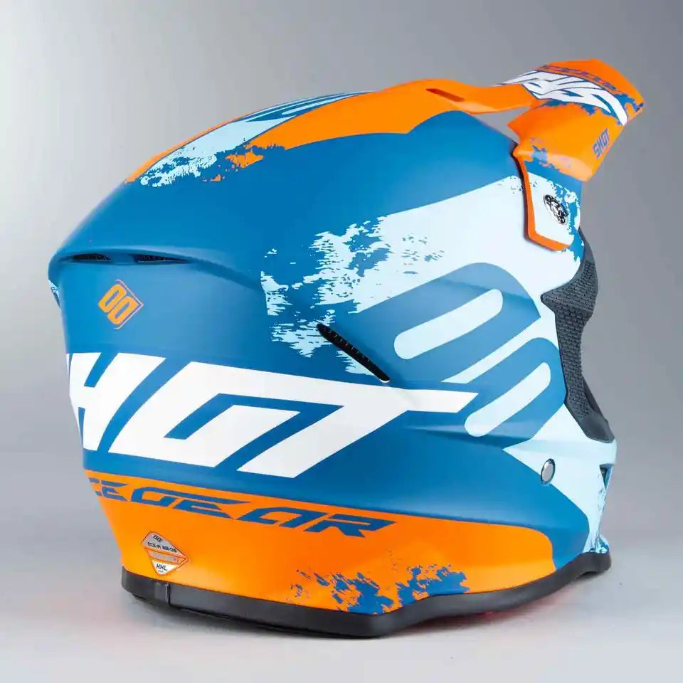 Shot Furious MX Helmet Shadow Blue / Matt Orange