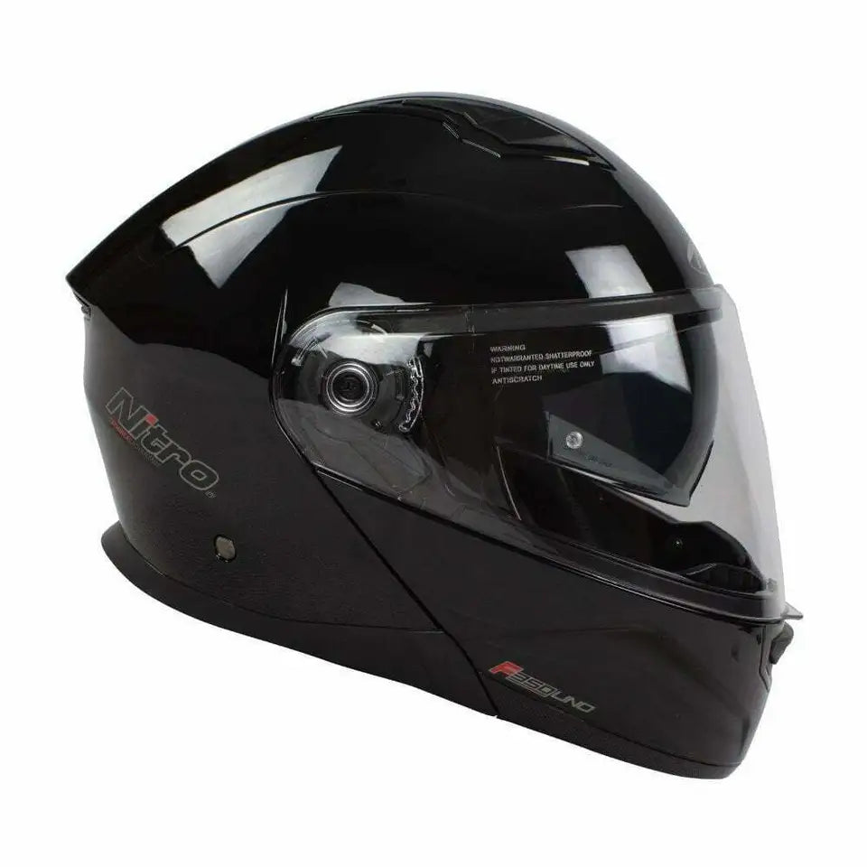 Nitro F350 Uno DVS Flip Up Helmet Gloss Black  - FREE UK Delivery - Moto Central