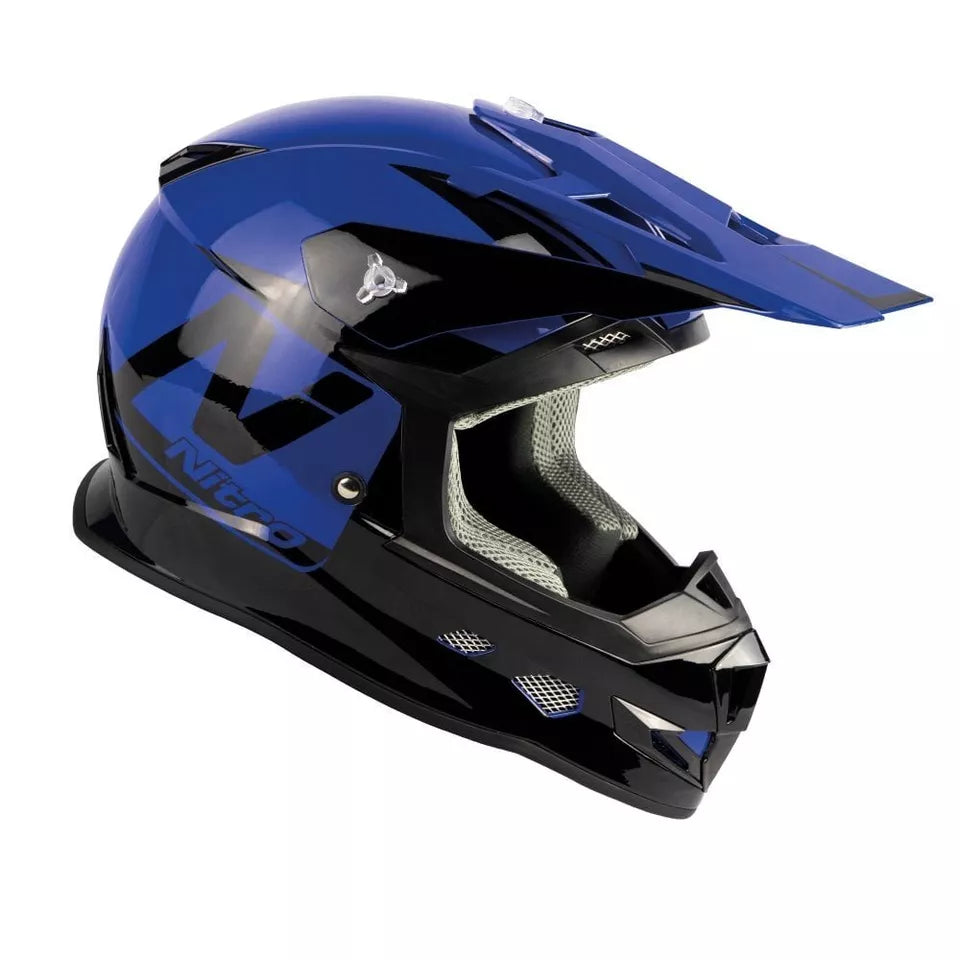 Nitro MX700 Holeshot Motocross Helmet Gloss Black / Blue