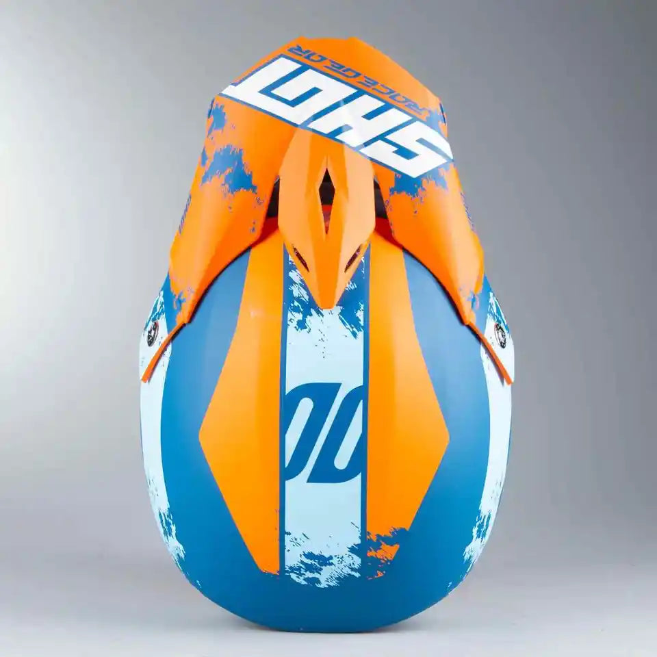 Shot Furious MX Helmet Shadow Blue / Matt Orange