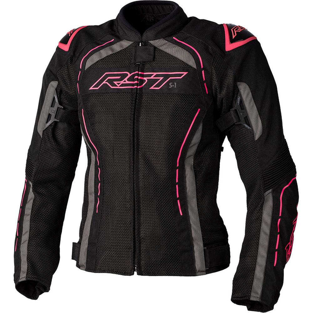 RST S1 Mesh CE Ladies Textile Jacket Black / Neon Pink