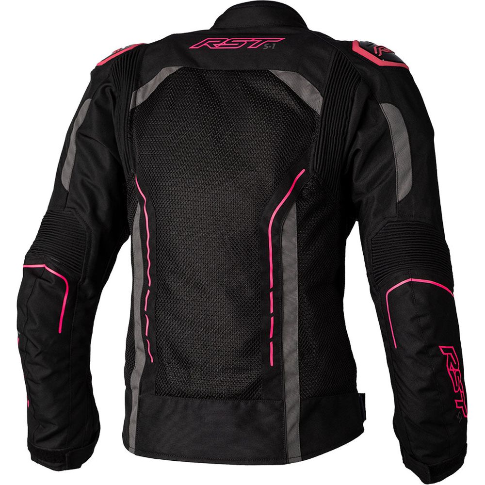 RST S1 Mesh CE Ladies Textile Jacket Black / Neon Pink