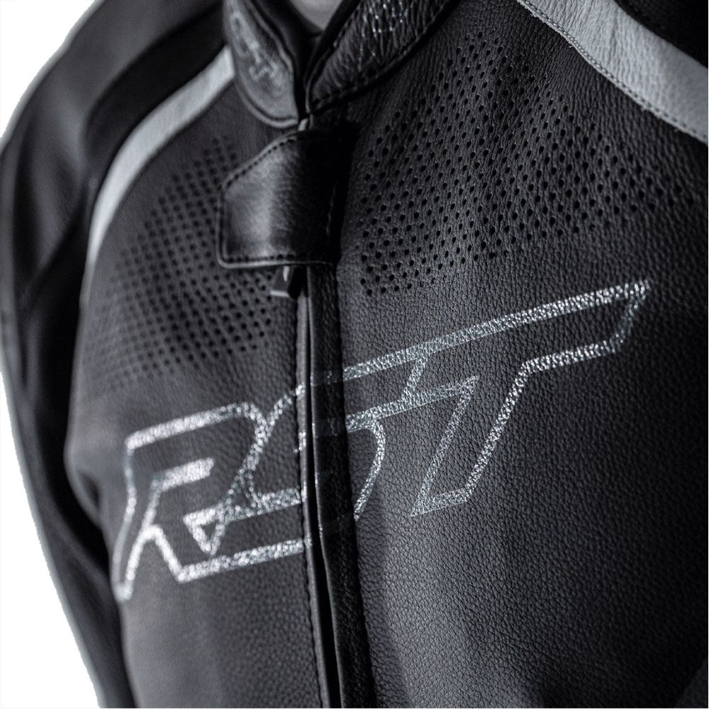 RST Sabre Airbag CE Leather Jacket Black / Black / White