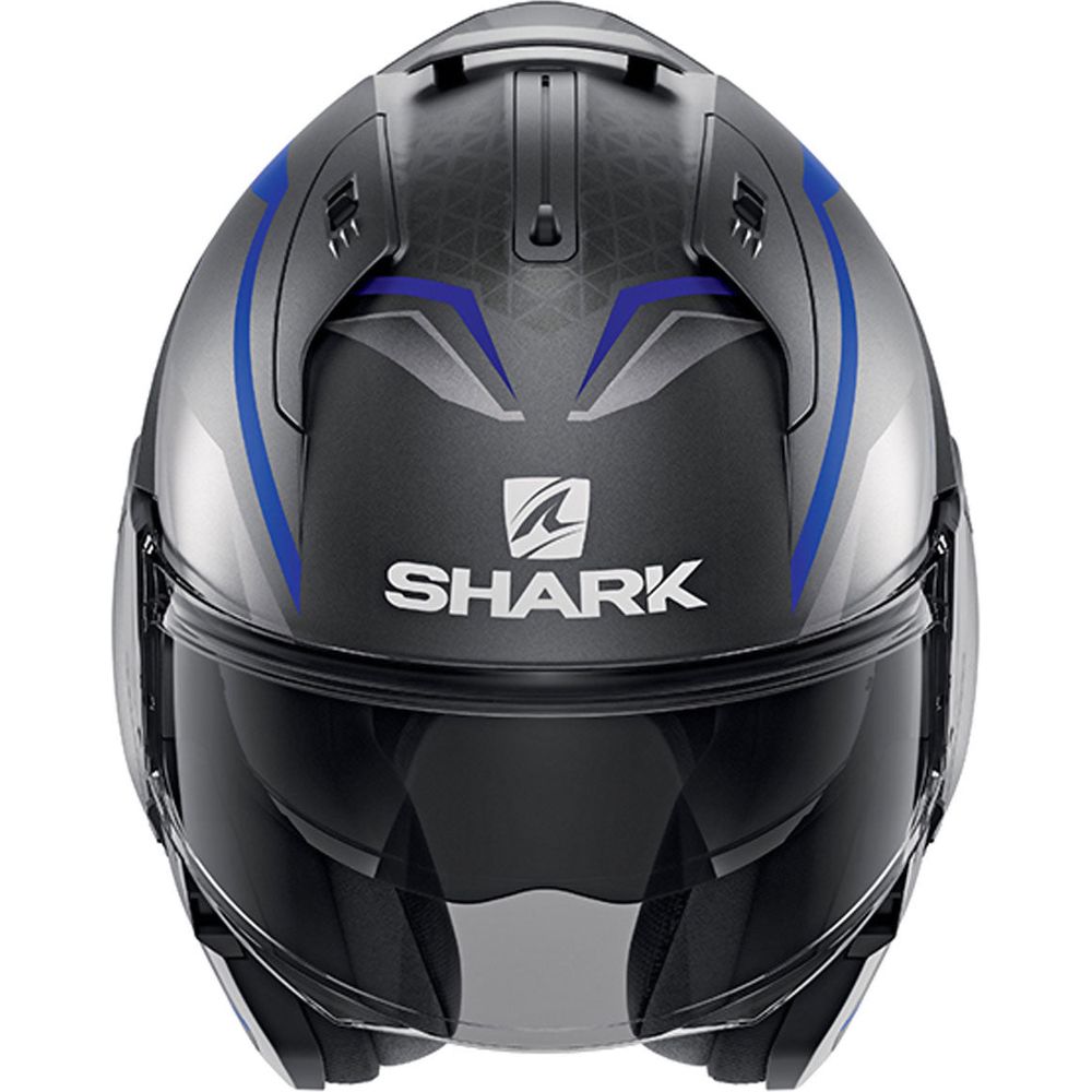 Shark Evo ES Yari Full Face Helmet Matt Anthracite / Blue / Silver - FREE UK Shipping, FREE 365 Day Returns | Moto Central