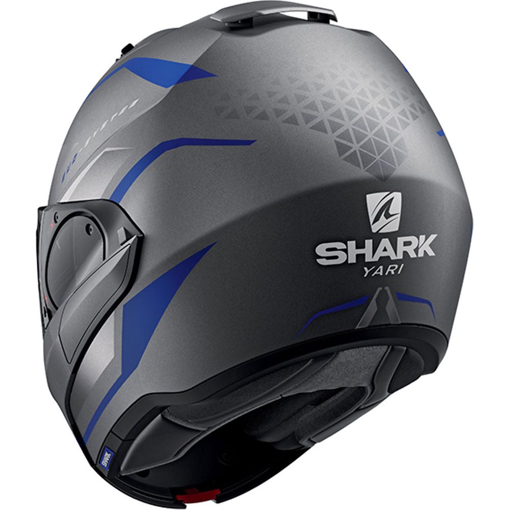 Shark Evo ES Yari Full Face Helmet Matt Anthracite / Blue / Silver - FREE UK Shipping, FREE 365 Day Returns | Moto Central