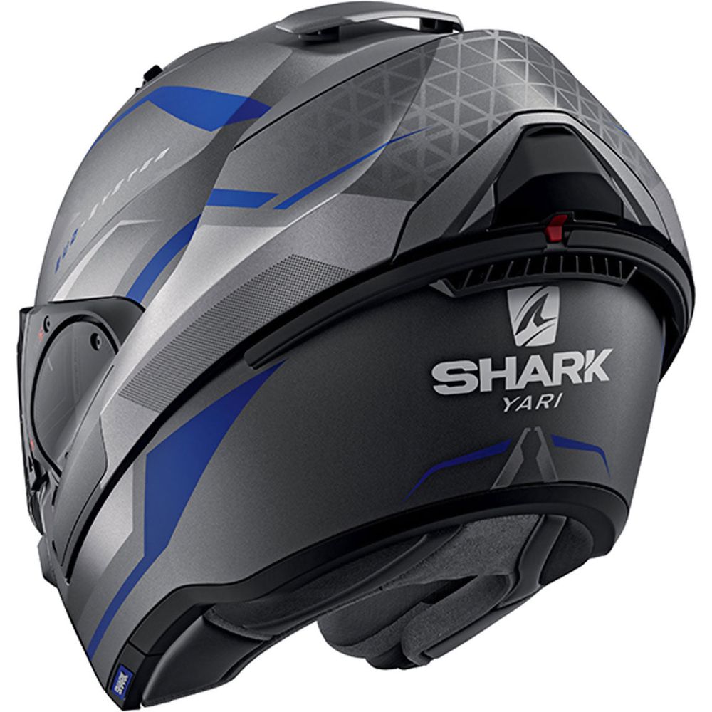 Shark Evo ES Yari Full Face Helmet Matt Anthracite / Blue / Silver - FREE UK Shipping, FREE 365 Day Returns | Moto Central