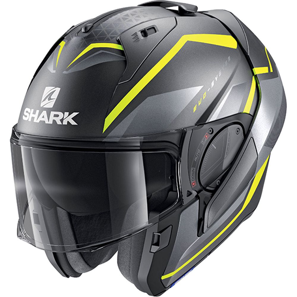 Shark Evo ES Yari Full Face Helmet Matt Anthracite / Yellow / Silver - FREE UK Shipping, FREE 365 Day Returns | Moto Central