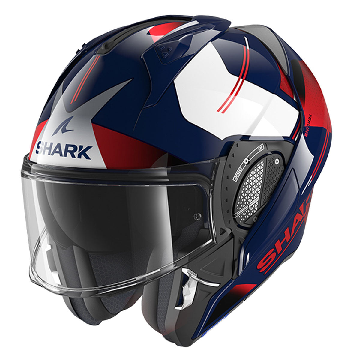 Shark Evo GT Tekline Full Face Helmet Blue / White / Red - FREE UK Shipping, FREE 365 Day Returns | Moto Central