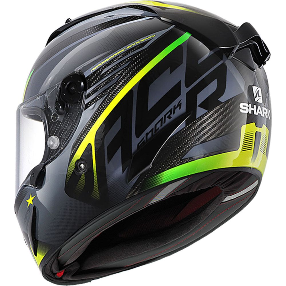 Shark Race R Pro Carbon Full Face Helmet Aspy Carbon / Anthracite / Yellow