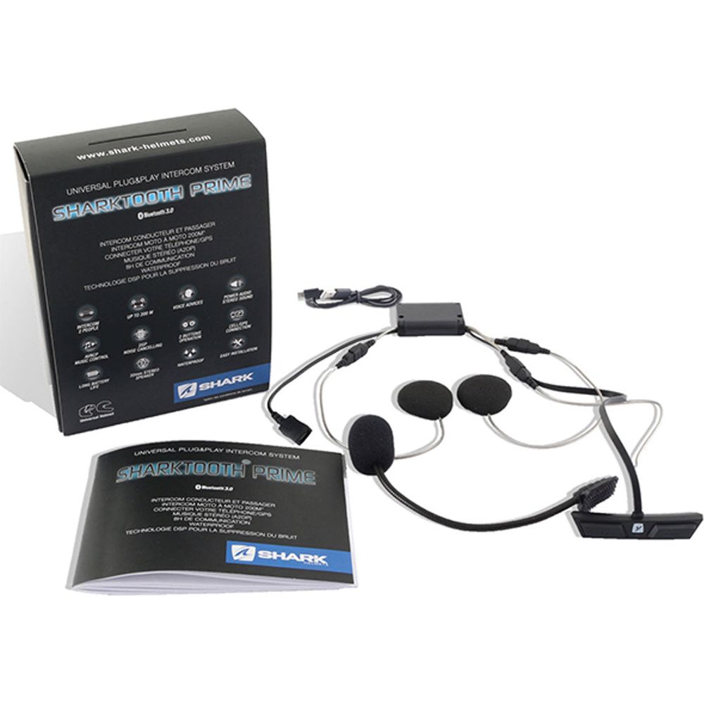 Sharktooth Prime Intercommunication Bluetooth Headset Kit For All Shark Helmets - FREE UK Shipping, FREE 365 Day Returns | Moto Central