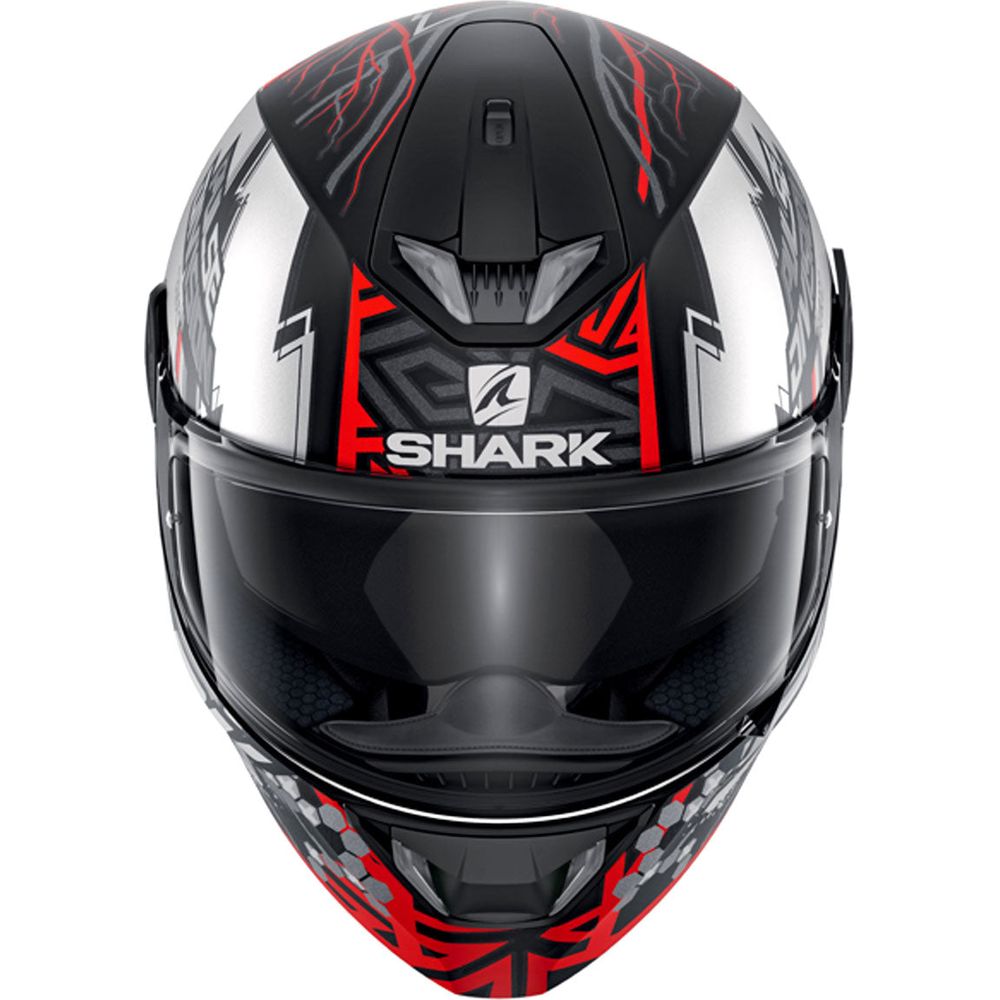 Shark Skwal 2.2 Venger White LED Full Face Helmet Matt Black / Red / Silver - FREE UK Shipping, FREE 365 Day Returns | Moto Central