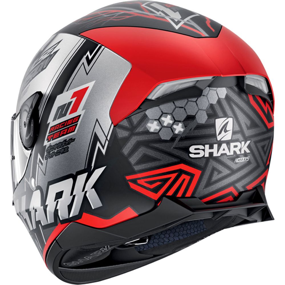 Shark Skwal 2.2 Venger White LED Full Face Helmet Matt Black / Red / Silver - FREE UK Shipping, FREE 365 Day Returns | Moto Central