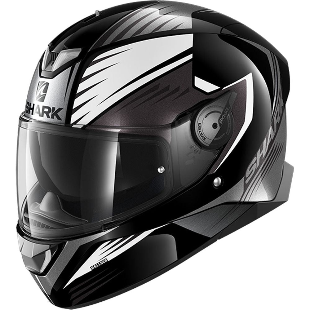 Shark Skwal 2 Hallder Full Face Helmet Black / White / Anthracite - FREE UK Shipping, FREE 365 Day Returns | Moto Central