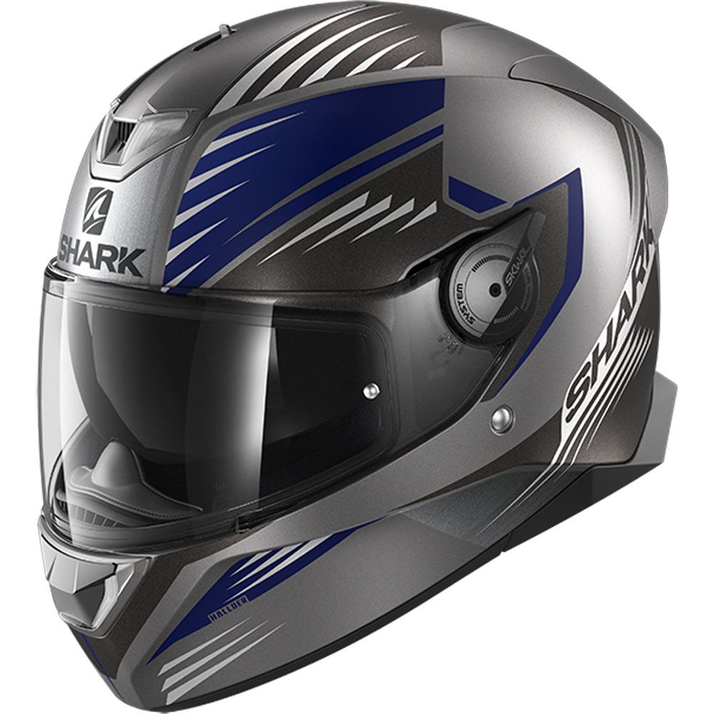 Shark Skwal 2 Hallder Full Face Helmet Matt Anthracite / Blue / Anthracite - FREE UK Shipping, FREE 365 Day Returns | Moto Central