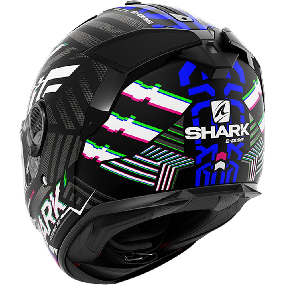 Shark Spartan GT E-Brake Full Face Helmet Matt Black / Blue / Anthracite - FREE UK Shipping, FREE 365 Day Returns | Moto Central