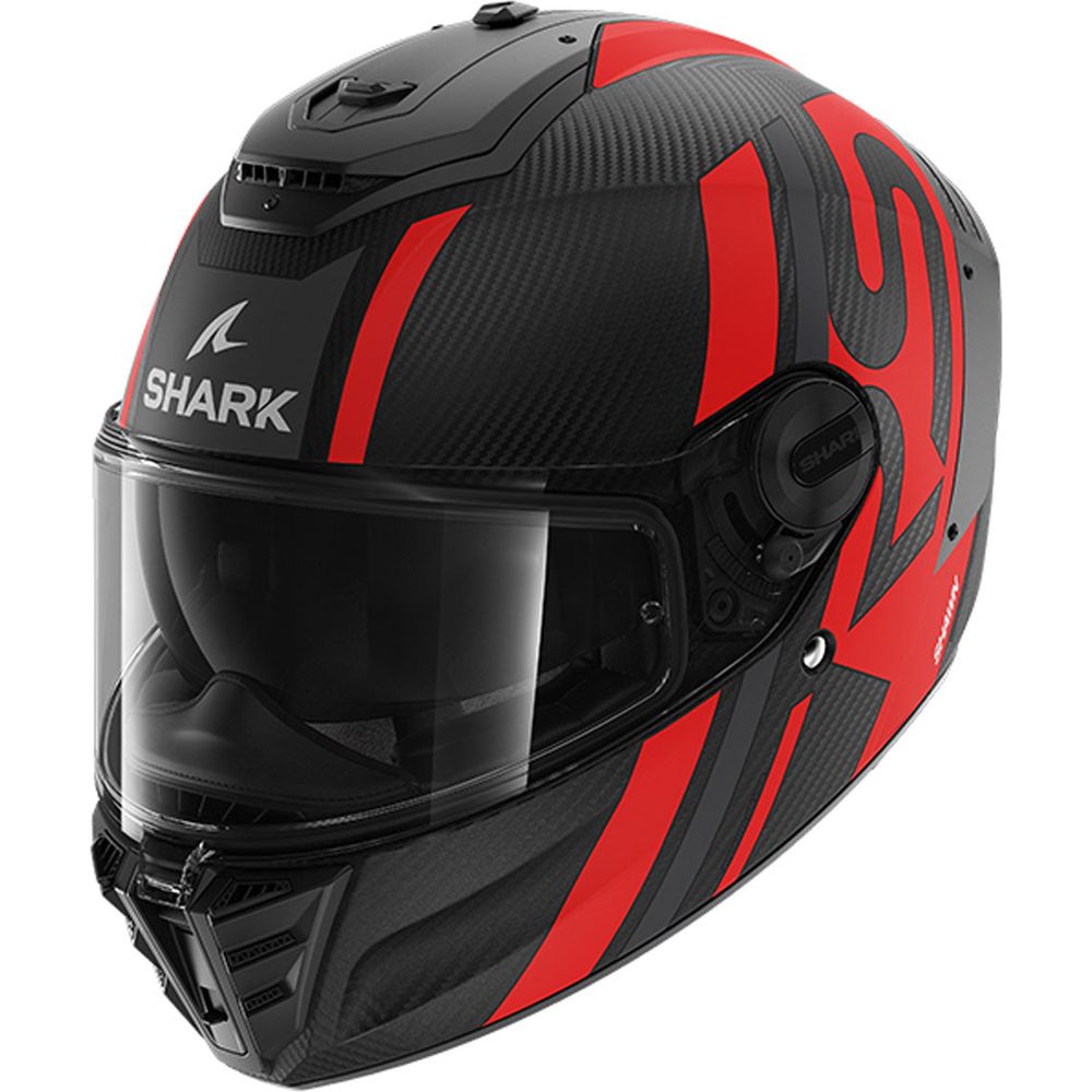 Shark Spartan RS Carbon Full Face Helmet Shawn Matt Carbon / Anthracite / Red - FREE UK Shipping, FREE 365 Day Returns | Moto Central