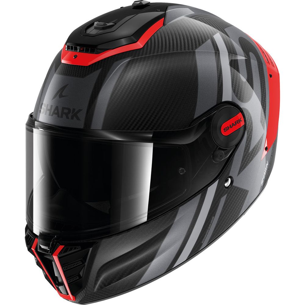 Shark Spartan RS Carbon Full Face Helmet Shawn Black / Red / Anthracite - FREE UK Shipping, FREE 365 Day Returns | Moto Central