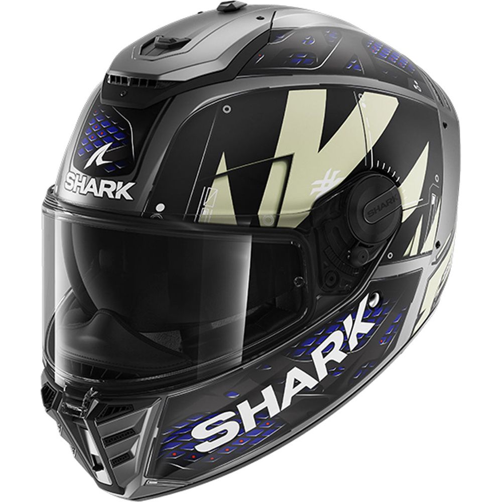 Shark Spartan RS Full Face Helmet Stingrey Matt Anthracite / Blue / Black