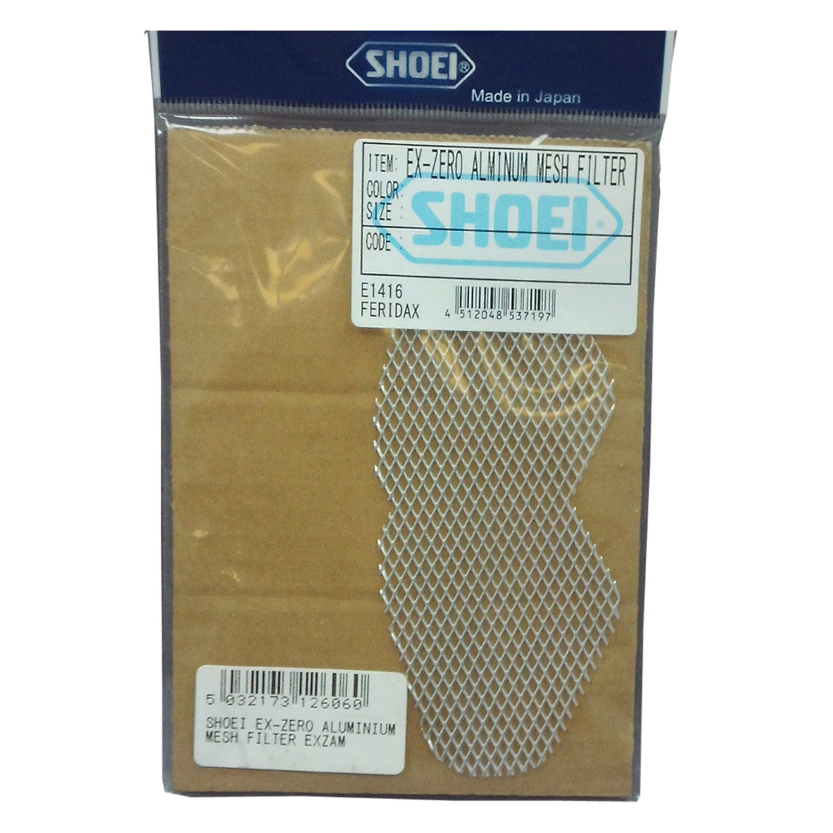 Shoei Aluminium Mesh Vent Filter Silver For Ex Zero Helmets