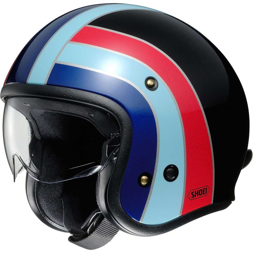 Shoei JO Nostalgia TC-10 Open Face Helmet Black / Blue / Red