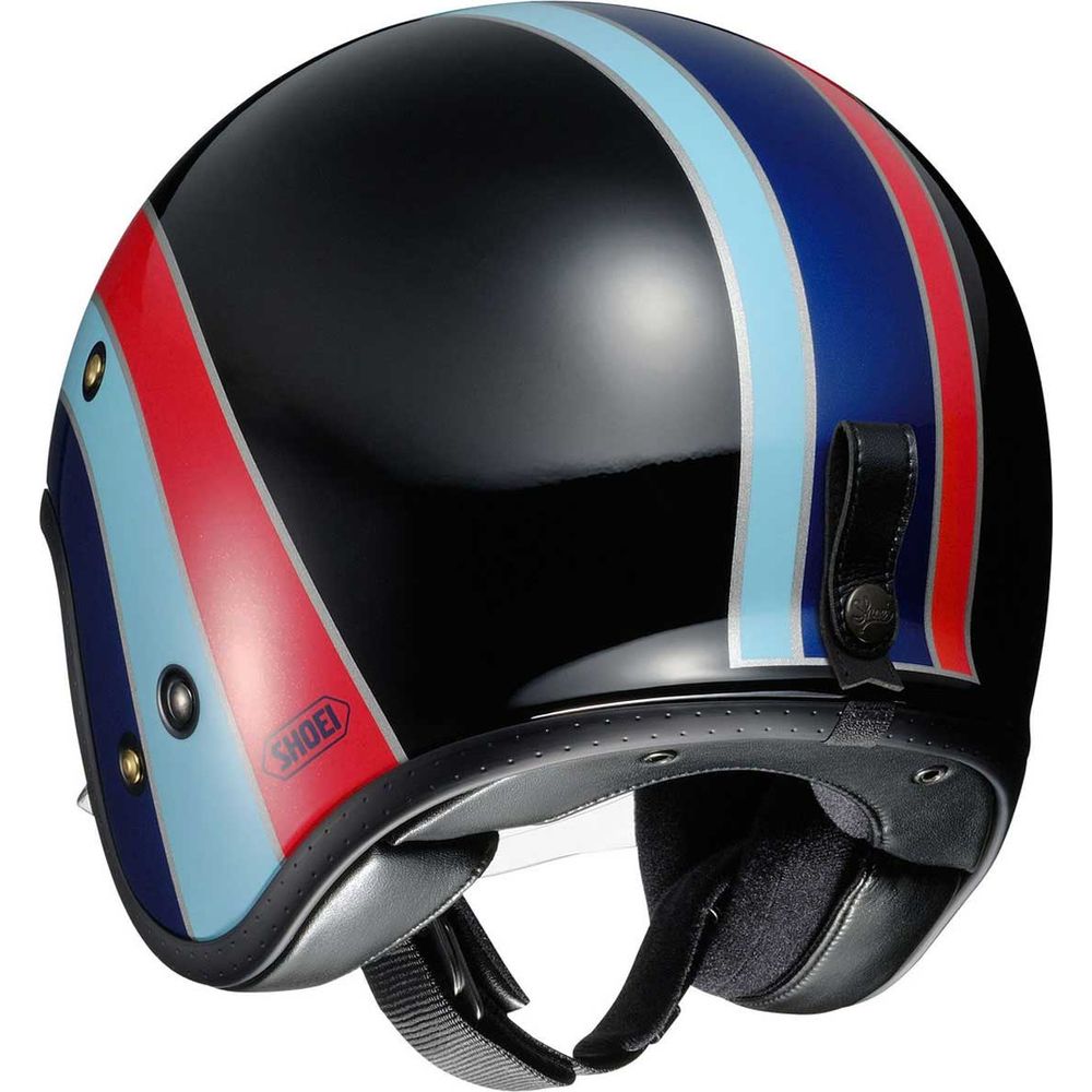 Shoei JO Nostalgia TC-10 Open Face Helmet Black / Blue / Red - FREE UK Shipping, FREE 365 Day Returns | Moto Central