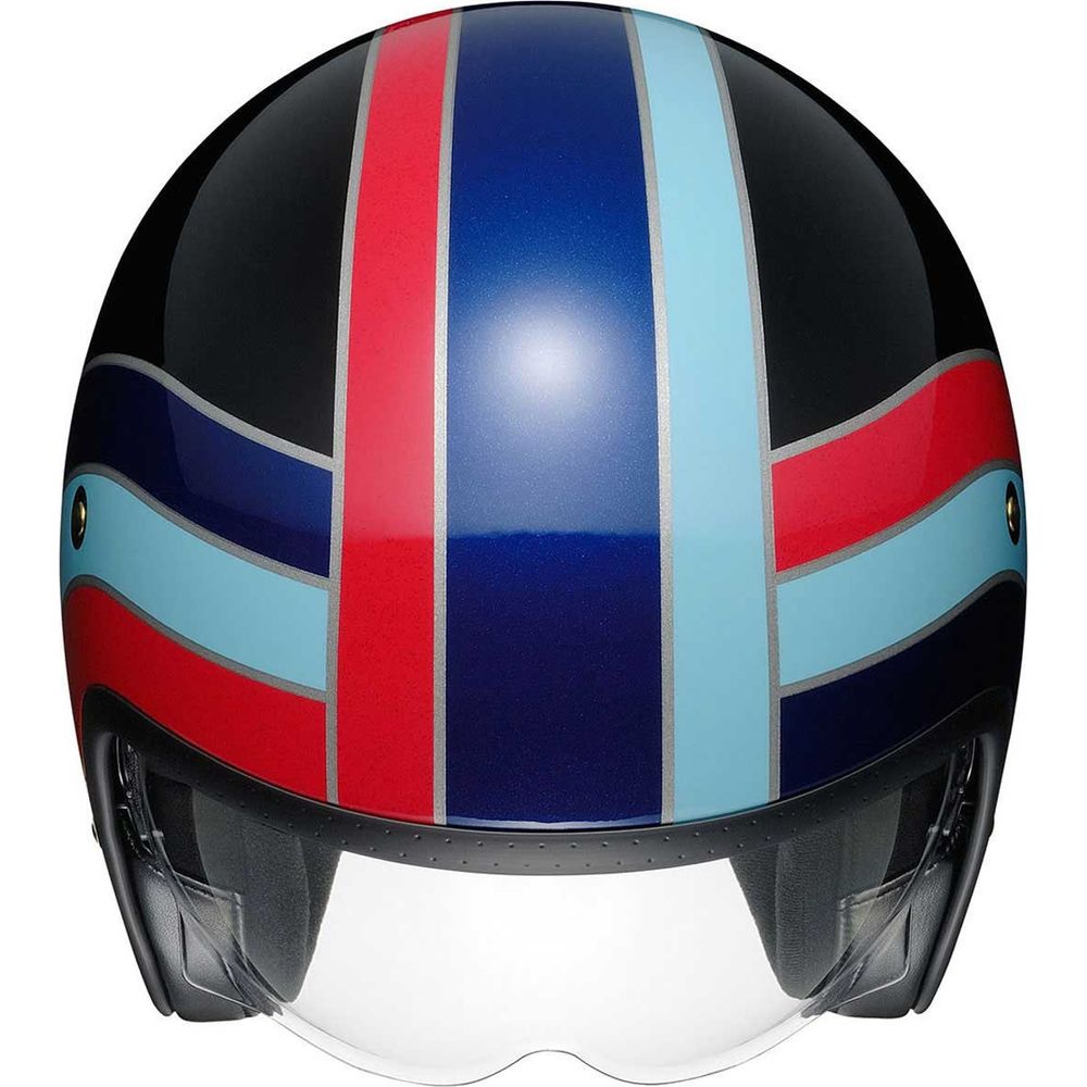 Shoei JO Nostalgia TC-10 Open Face Helmet Black / Blue / Red - FREE UK Shipping, FREE 365 Day Returns | Moto Central