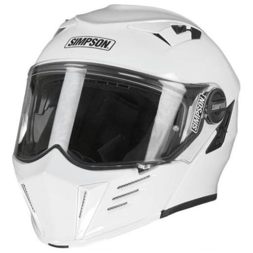 Simpson Darksome Solid ECE 22.06 Flip-Up Helmet White