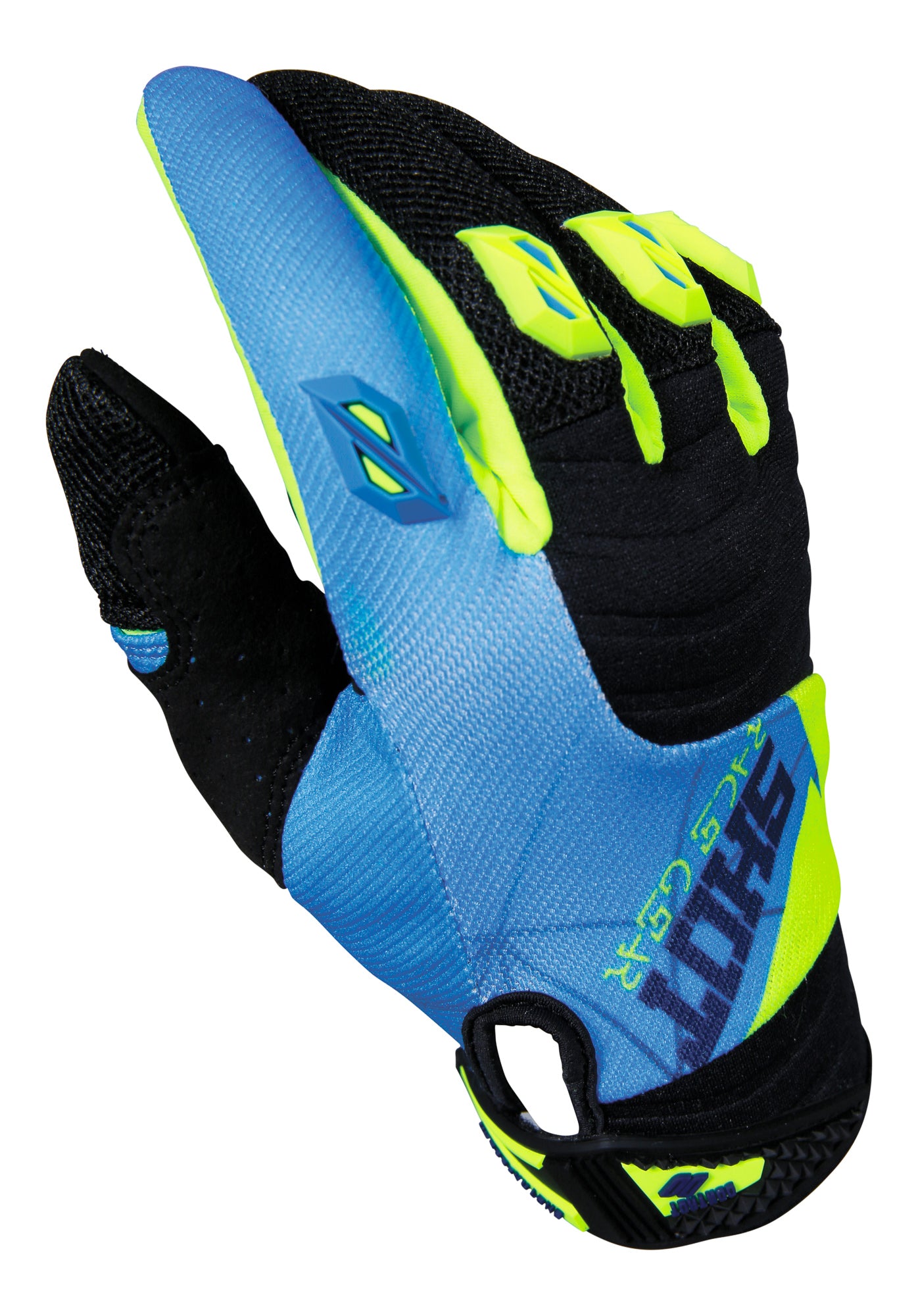 Shot Contact Gloves Infinite Blue / Neon Yellow  - FREE UK Delivery - Moto Central