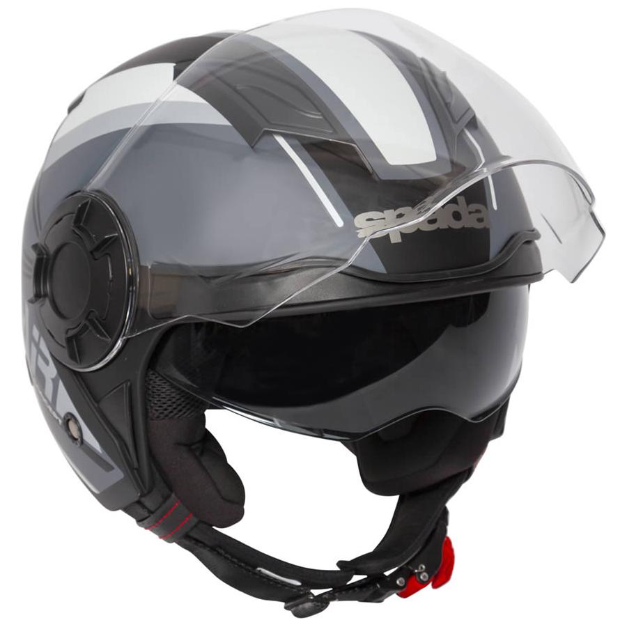 Spada Lycan Strobe Open Face Helmet Matt Black / White  - FREE UK Shipping, FREE 365 Day Returns | Moto Central