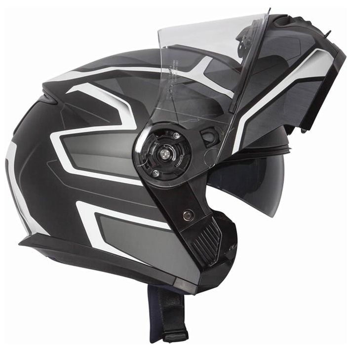 Spada Orion Slate Flip-Up Helmet Matt Black / White / Silver - FREE UK Shipping, FREE 365 Day Returns | Moto Central