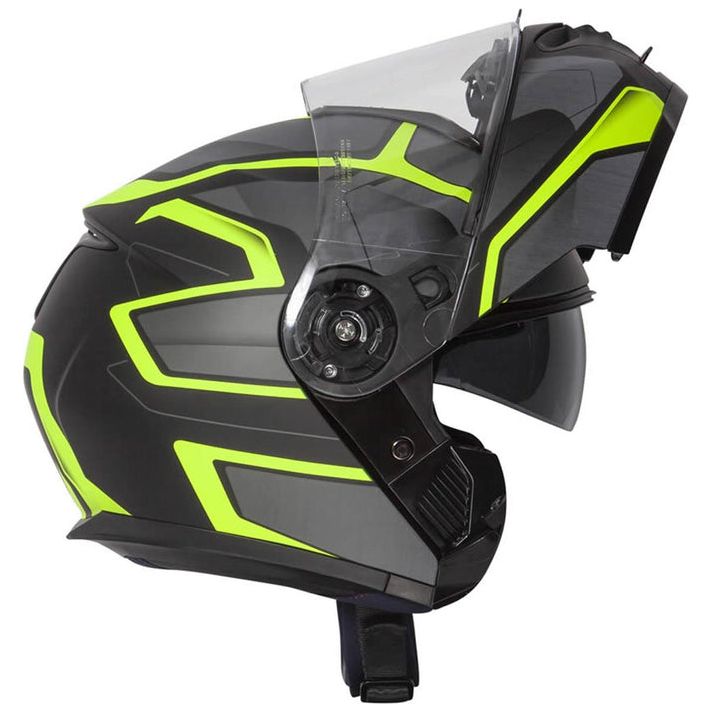 Spada Orion Slate Flip-Up Helmet Matt Black / Yellow - FREE UK Shipping, FREE 365 Day Returns | Moto Central