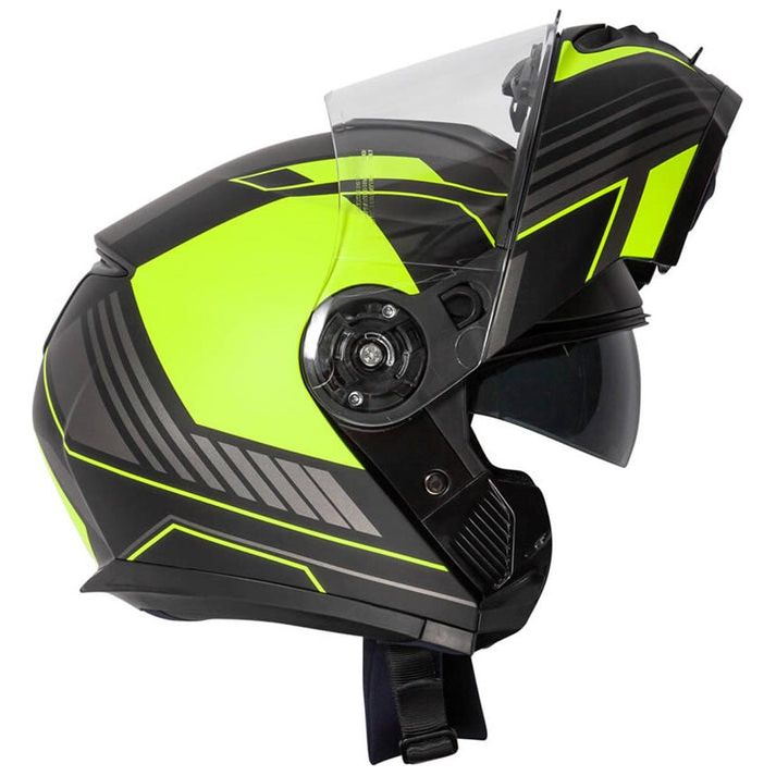 Spada Orion Whip Flip-Up Helmet Matt Black / Fluo Yellow - FREE UK Shipping, FREE 365 Day Returns | Moto Central