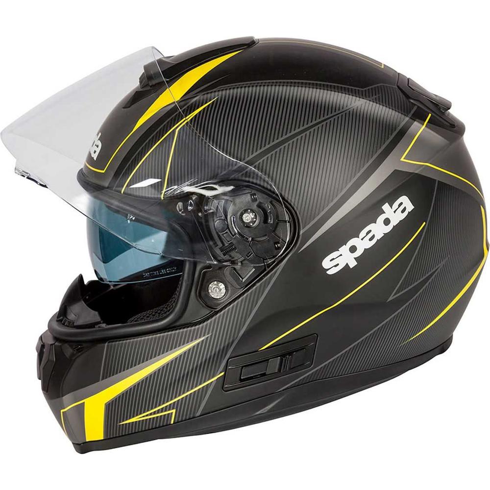 Spada SP16 Linear Full Face Helmet Matt Black / Yellow / Anthracite - FREE UK Shipping, FREE 365 Day Returns | Moto Central