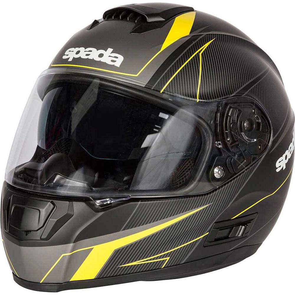 Spada SP16 Linear Full Face Helmet Matt Black / Yellow / Anthracite - FREE UK Shipping, FREE 365 Day Returns | Moto Central