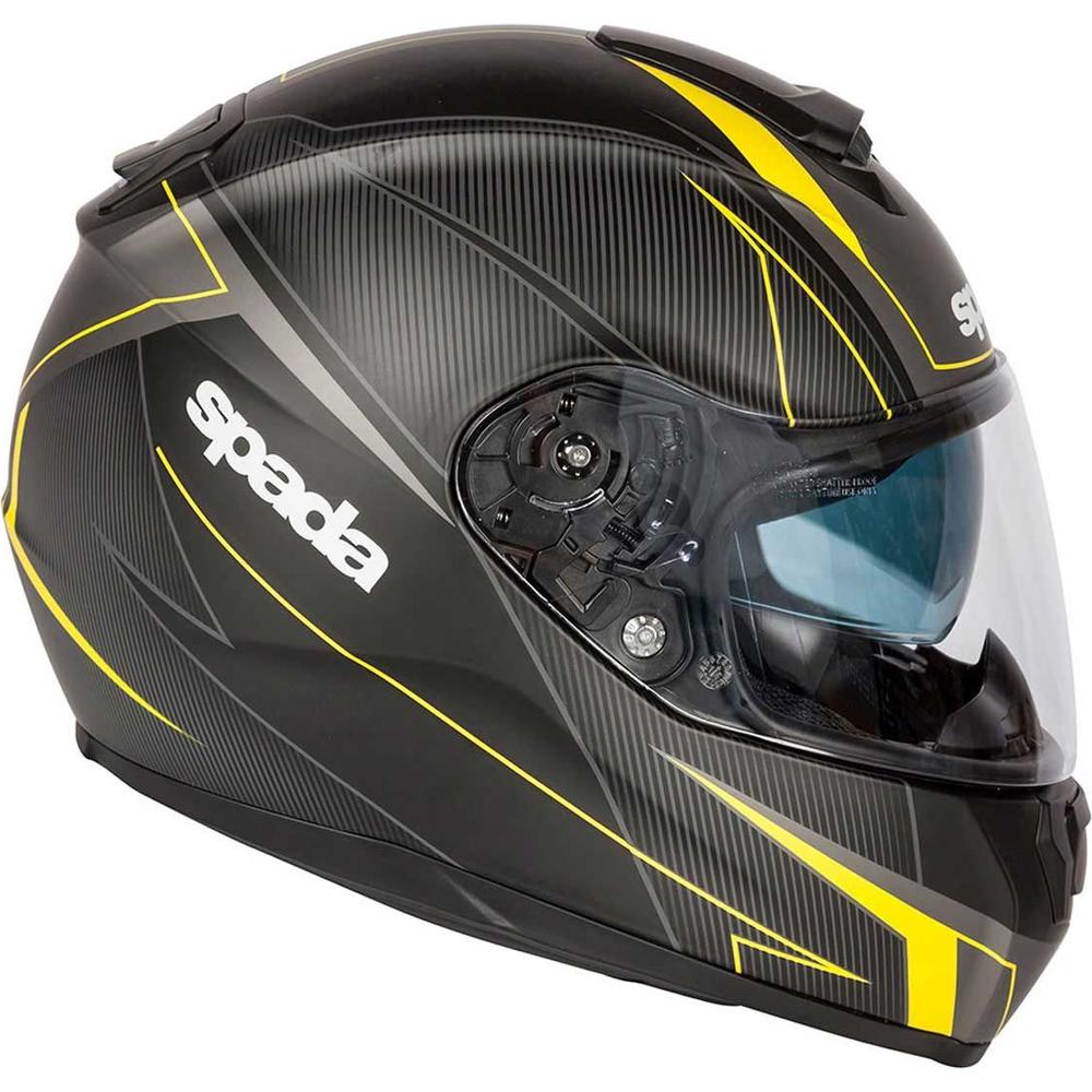 Spada SP16 Linear Full Face Helmet Matt Black / Yellow / Anthracite - FREE UK Shipping, FREE 365 Day Returns | Moto Central