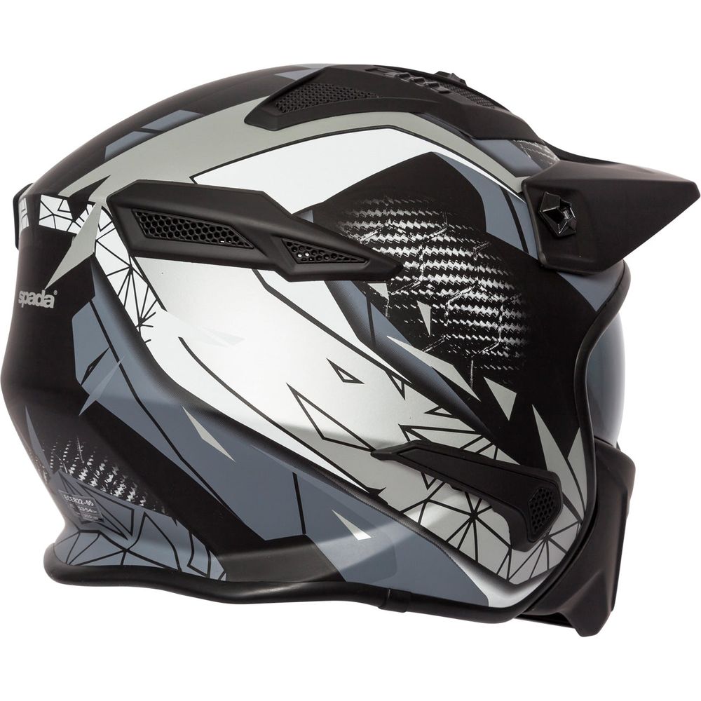 Spada Storm Open Face Helmet Matt Black / Grey / Silver - FREE UK Shipping, FREE 365 Day Returns | Moto Central