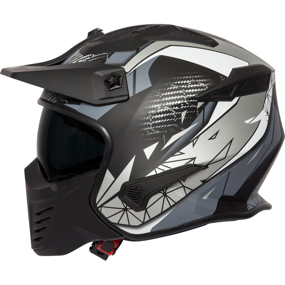 Spada Storm Open Face Helmet Matt Black / Grey / Silver - FREE UK Shipping, FREE 365 Day Returns | Moto Central