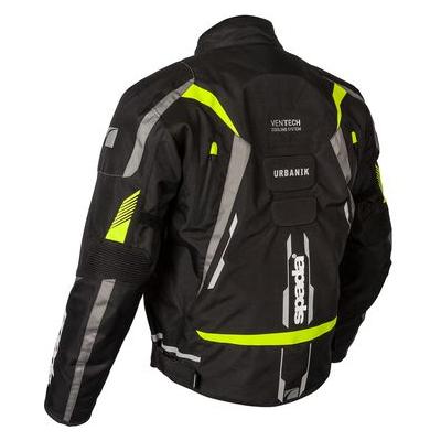 Spada Urbanik CE Textile Jacket Black / Fluo Yellow - FREE UK Shipping, FREE 365 Day Returns | Moto Central