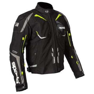 Spada Urbanik CE Textile Jacket Black / Fluo Yellow - FREE UK Shipping, FREE 365 Day Returns | Moto Central