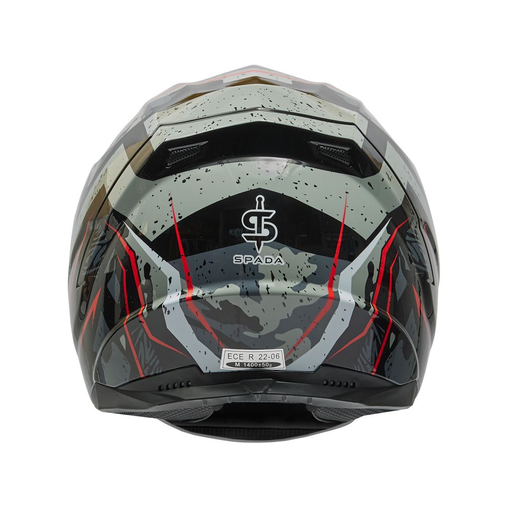 Spada Raiden 2 Meisai Red Full Face Helmet Camo Red