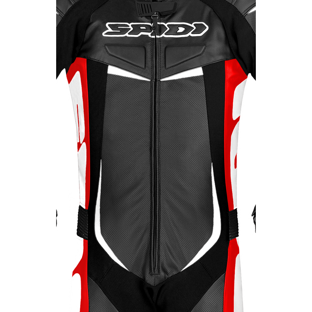 Spidi Track Wind Pro CE 1 Piece Leather Suit Black / Red / White